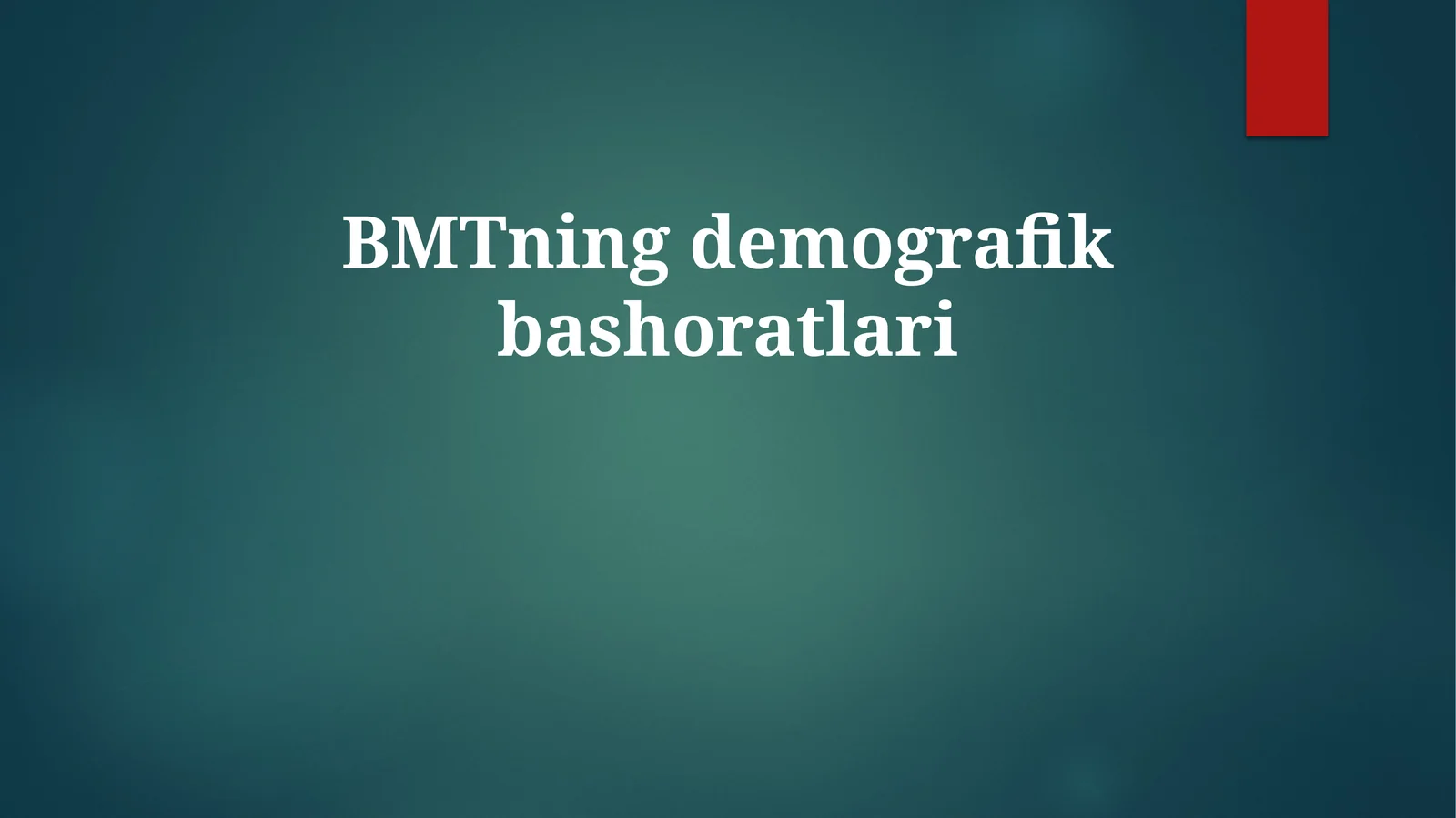 BMTning demografik bashoratlari