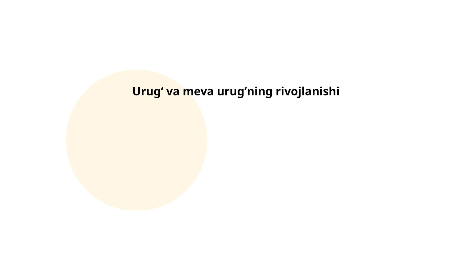 Urugʻ va meva urugʻning rivojlanishi