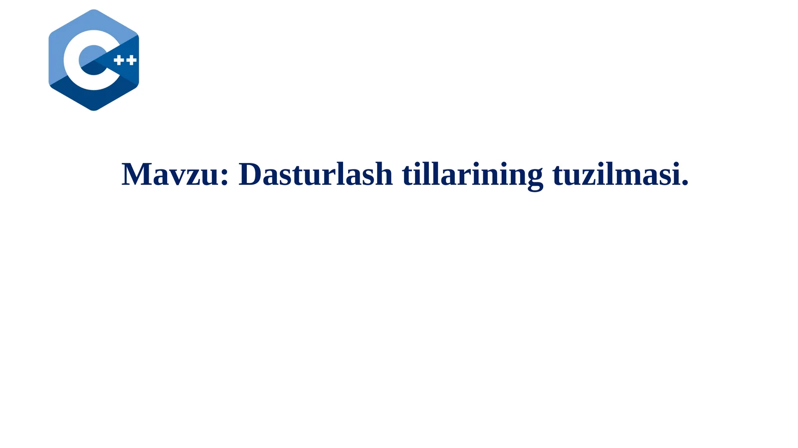 Dasturlash tillarining tuzilmasi