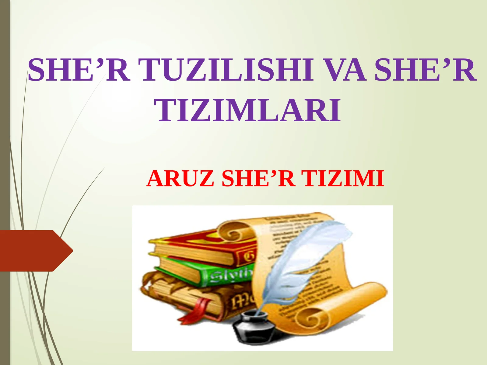 SHE’R TUZILISHI VA SHE’R TIZIMLARI