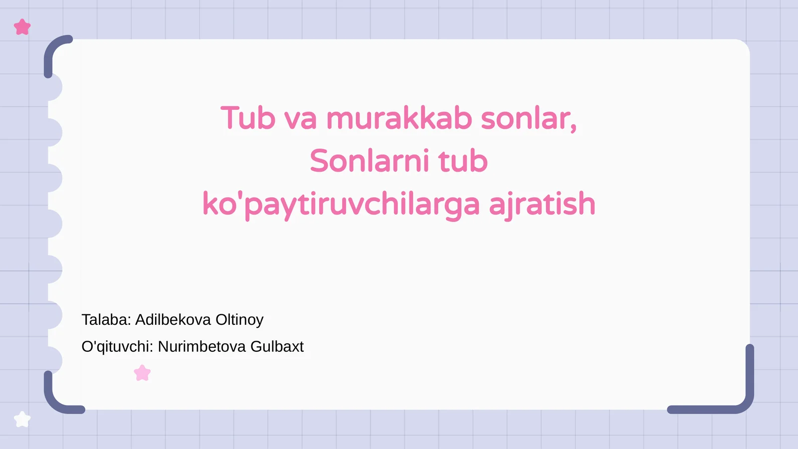 Tub va murakkab sonlar