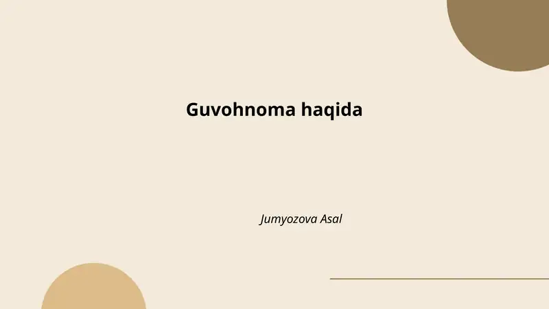 Guvohnoma haqida