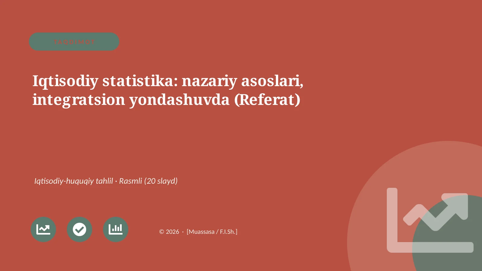 Iqtisodiy statistika: nazariy asoslari, integratsion yondashuvda (Referat)