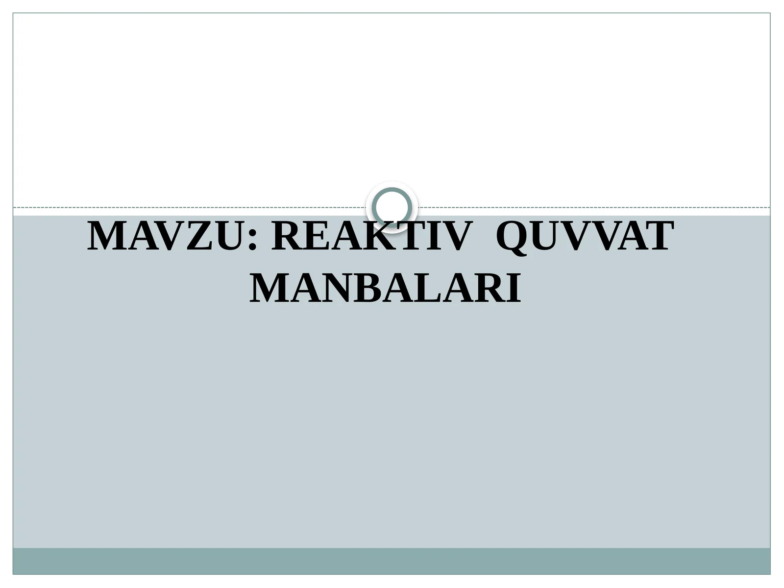 REAKTIV QUVVAT MANBALARI