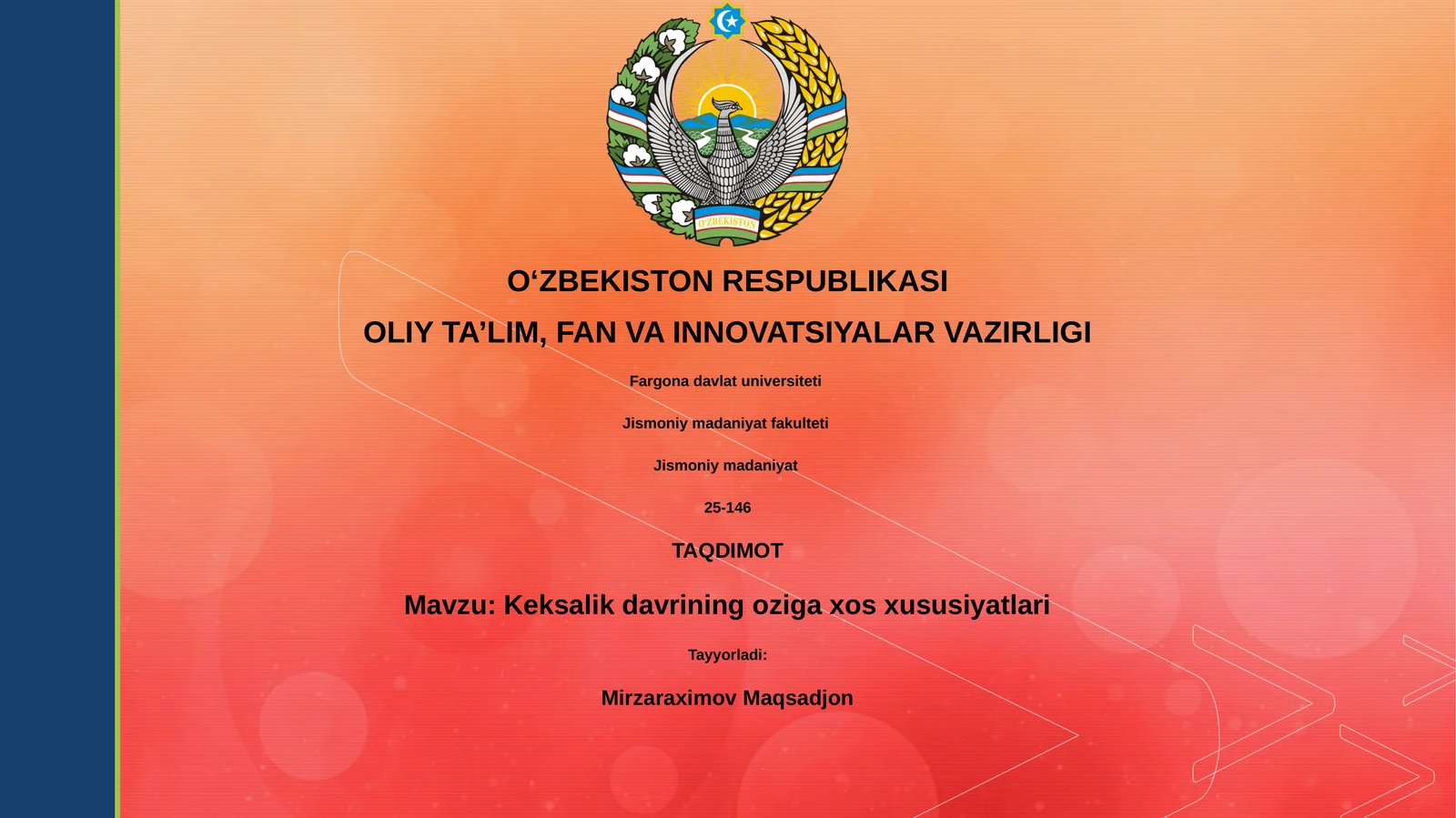 Keksalik davrining oziga xos xususiyatlari