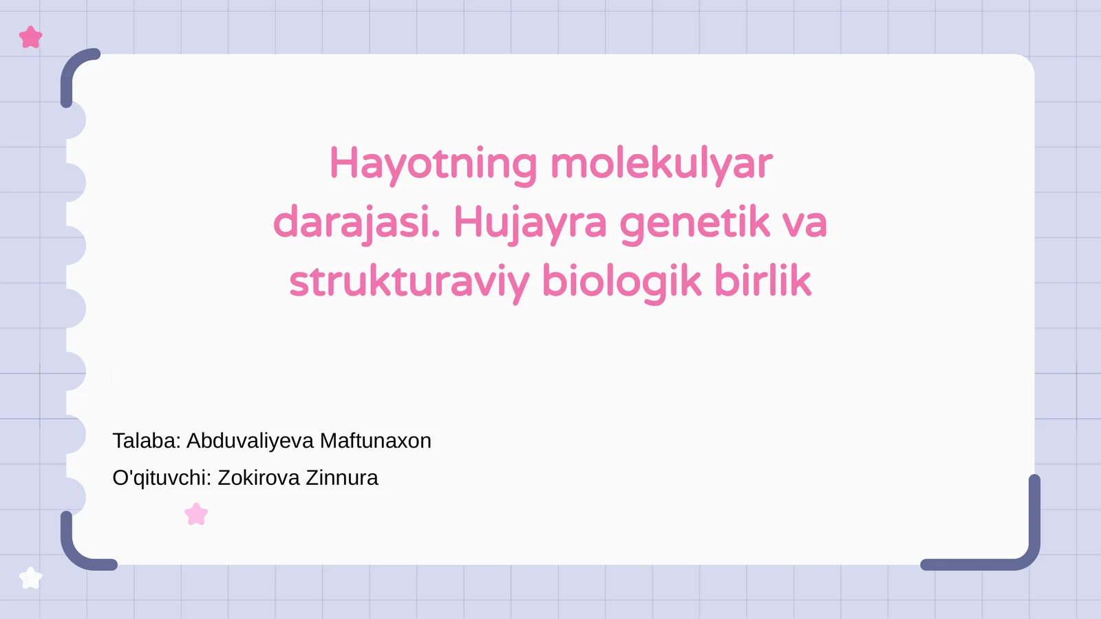 Hayotning molekulyar darajasi
