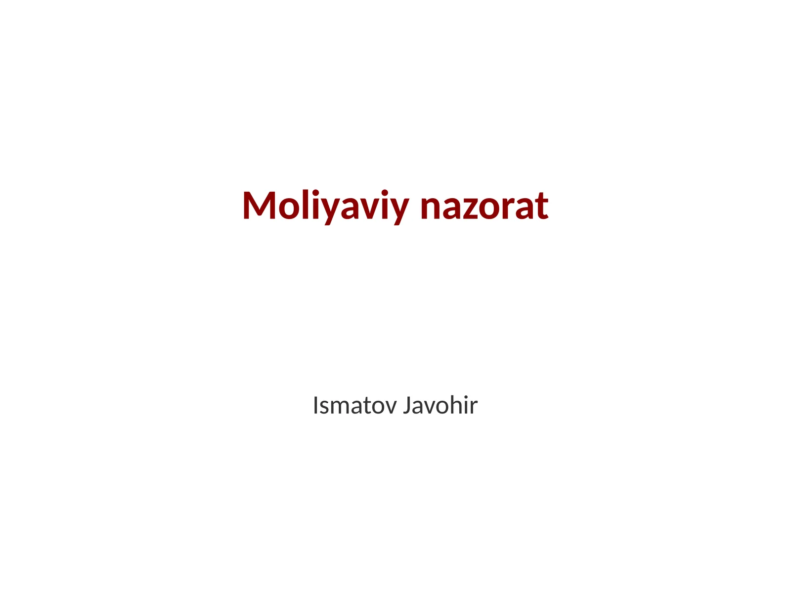 Moliyaviy nazorat