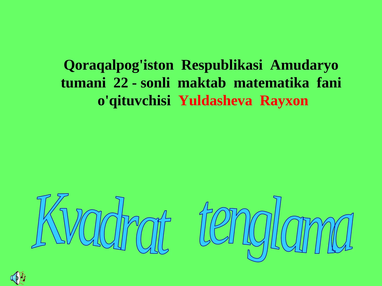 Kvadrat tenglama