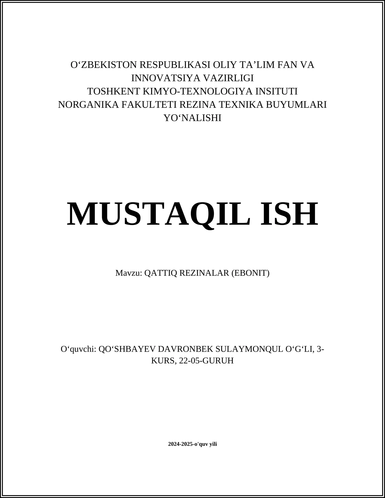 QATTIQ REZINALAR (EBONIT)