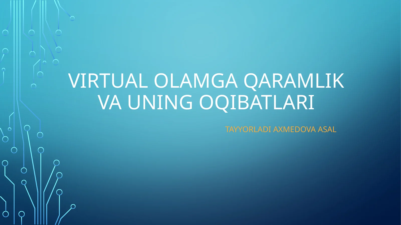 Virtual olamga qaramlik va uning oqibatlari