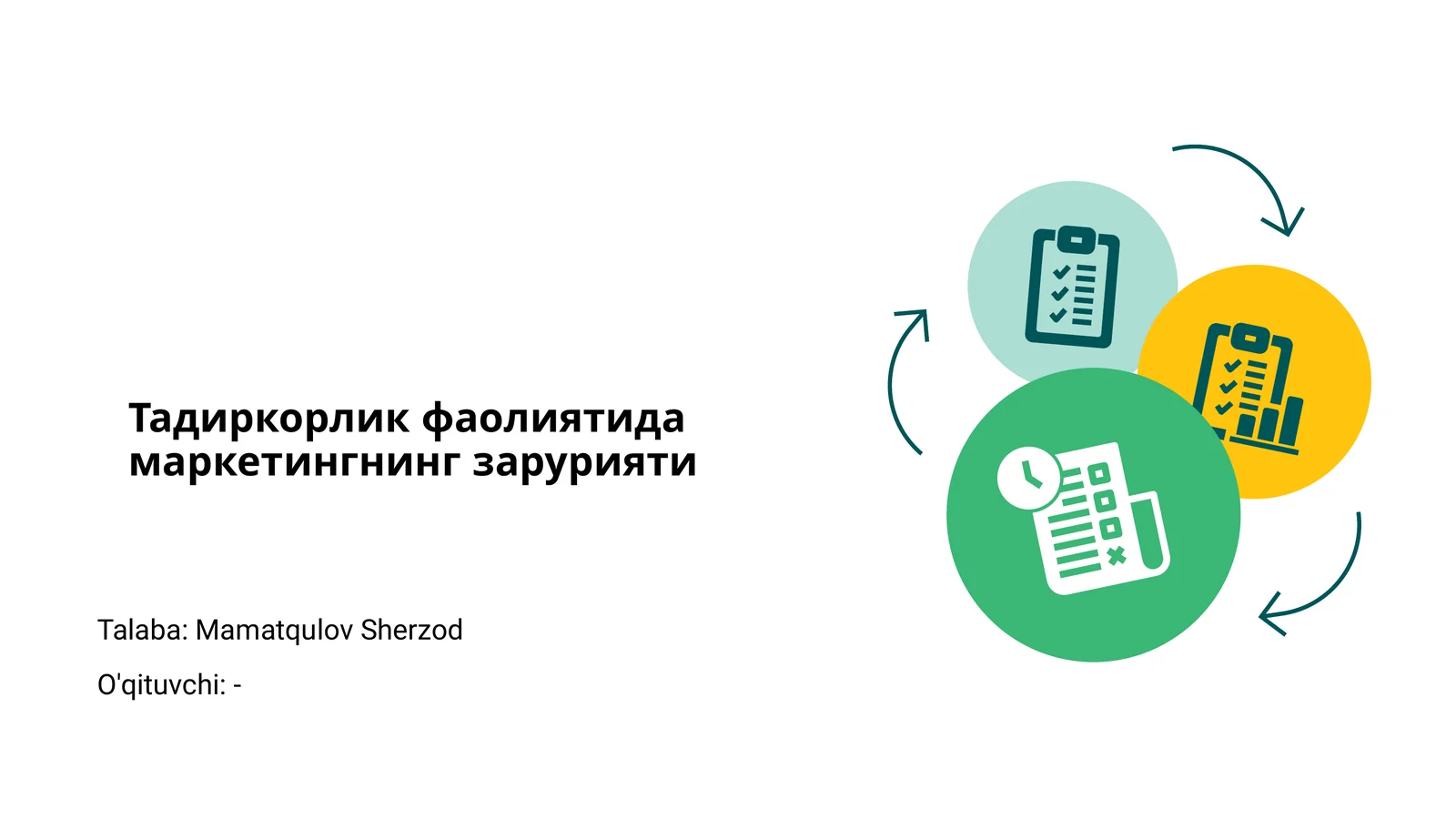 Tадиркорлик фаолиятида маркетингнинг зарурияти