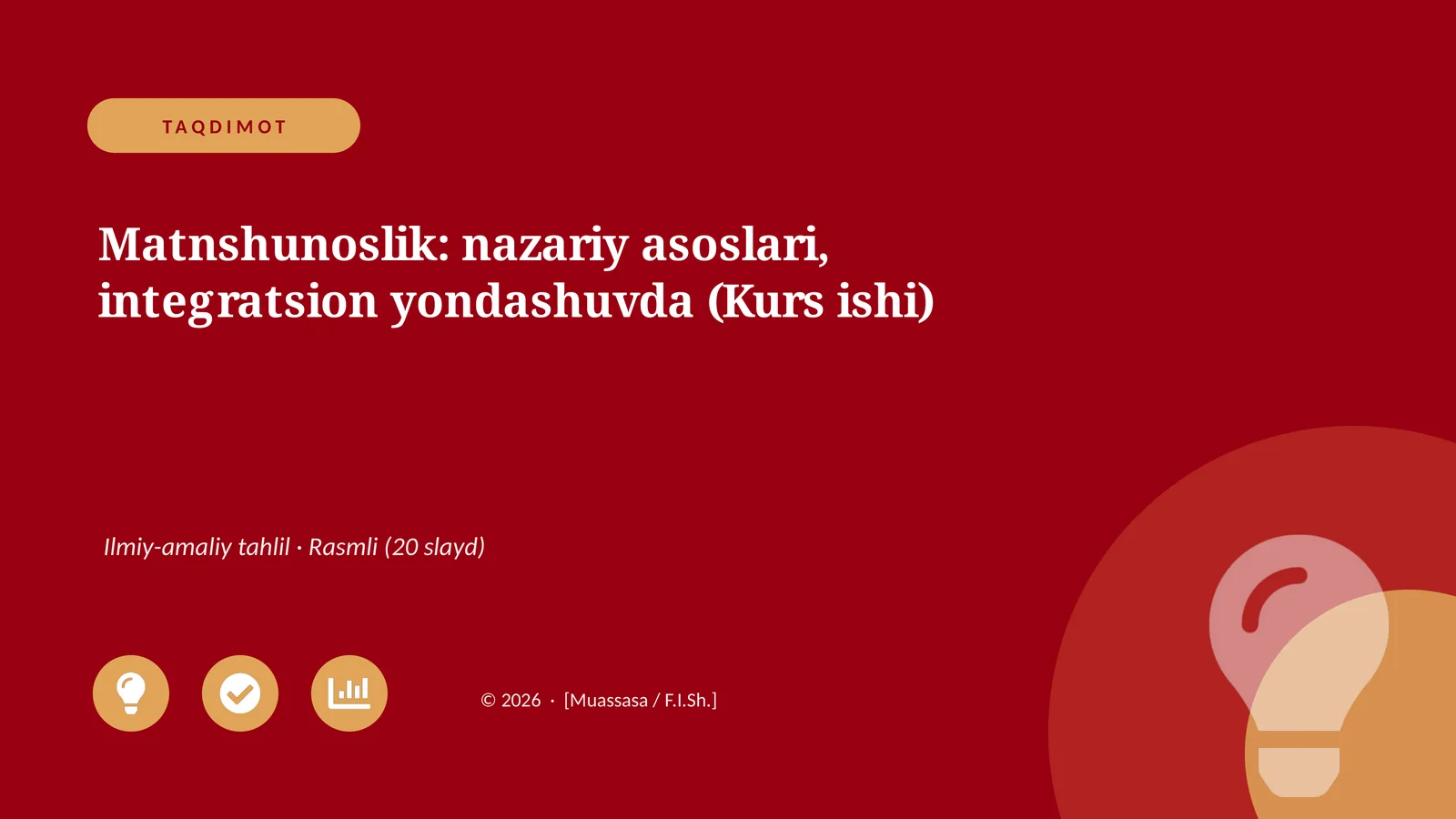 Matnshunoslik: nazariy asoslari, integratsion yondashuvda (Kurs ishi)