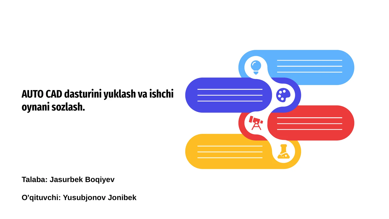 AutoCAD dasturini yuklash va ishchi oynani sozlash