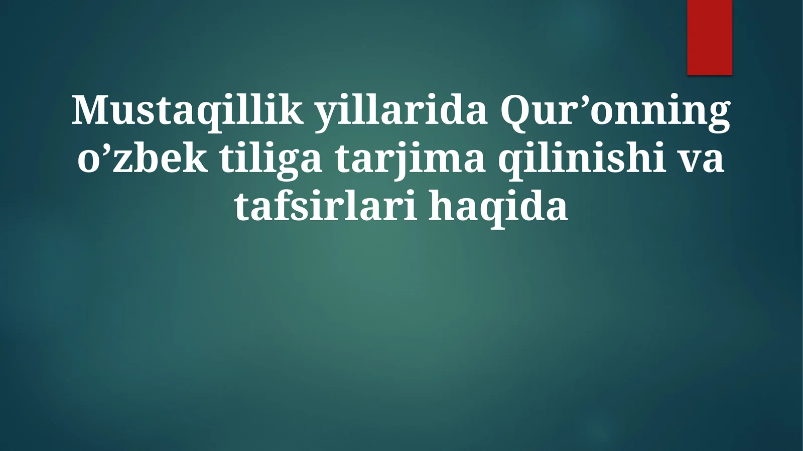 Mustaqillik Yillarida Qur'onning O'zbek Tiliga Tarjimalari