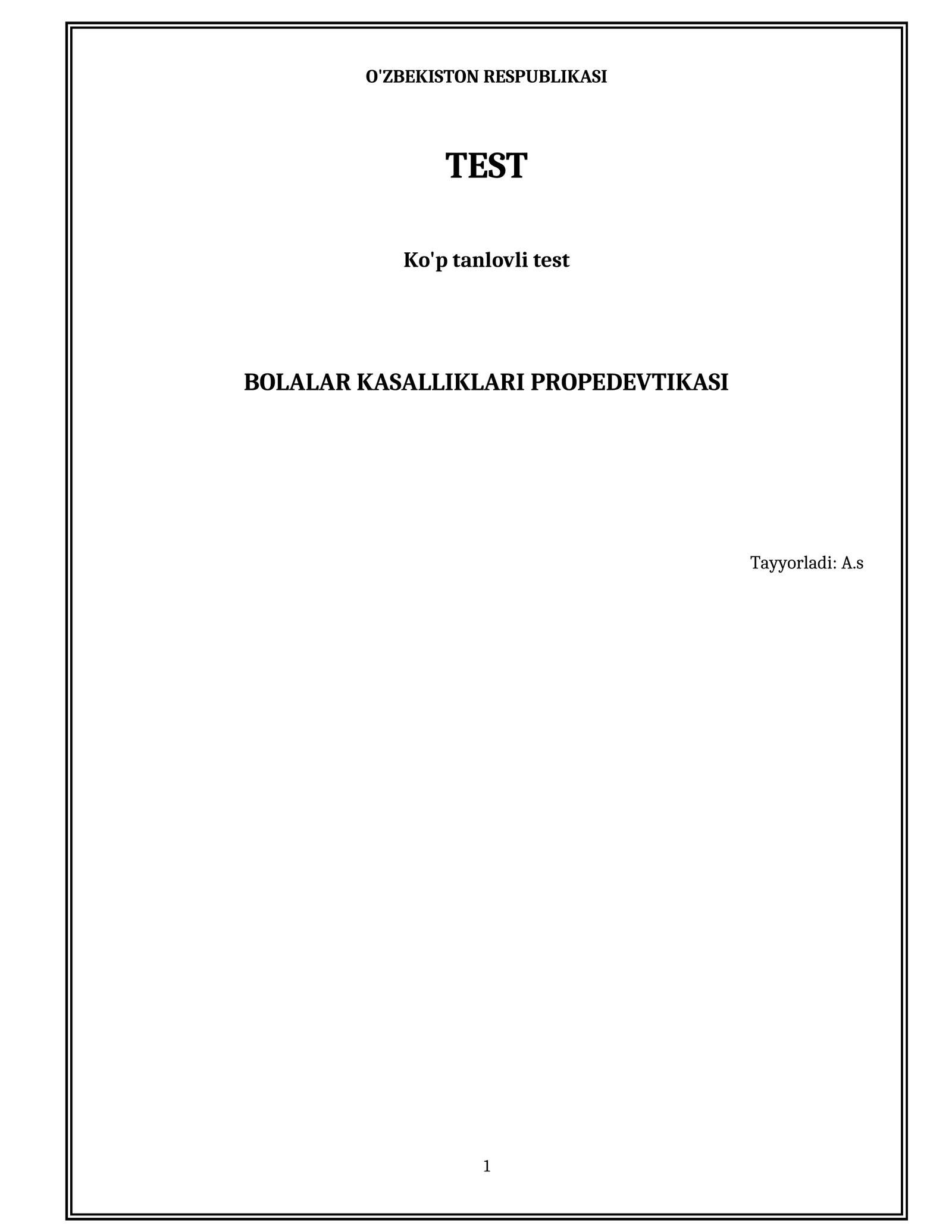 Bolalar kasalliklari propedevtikasi