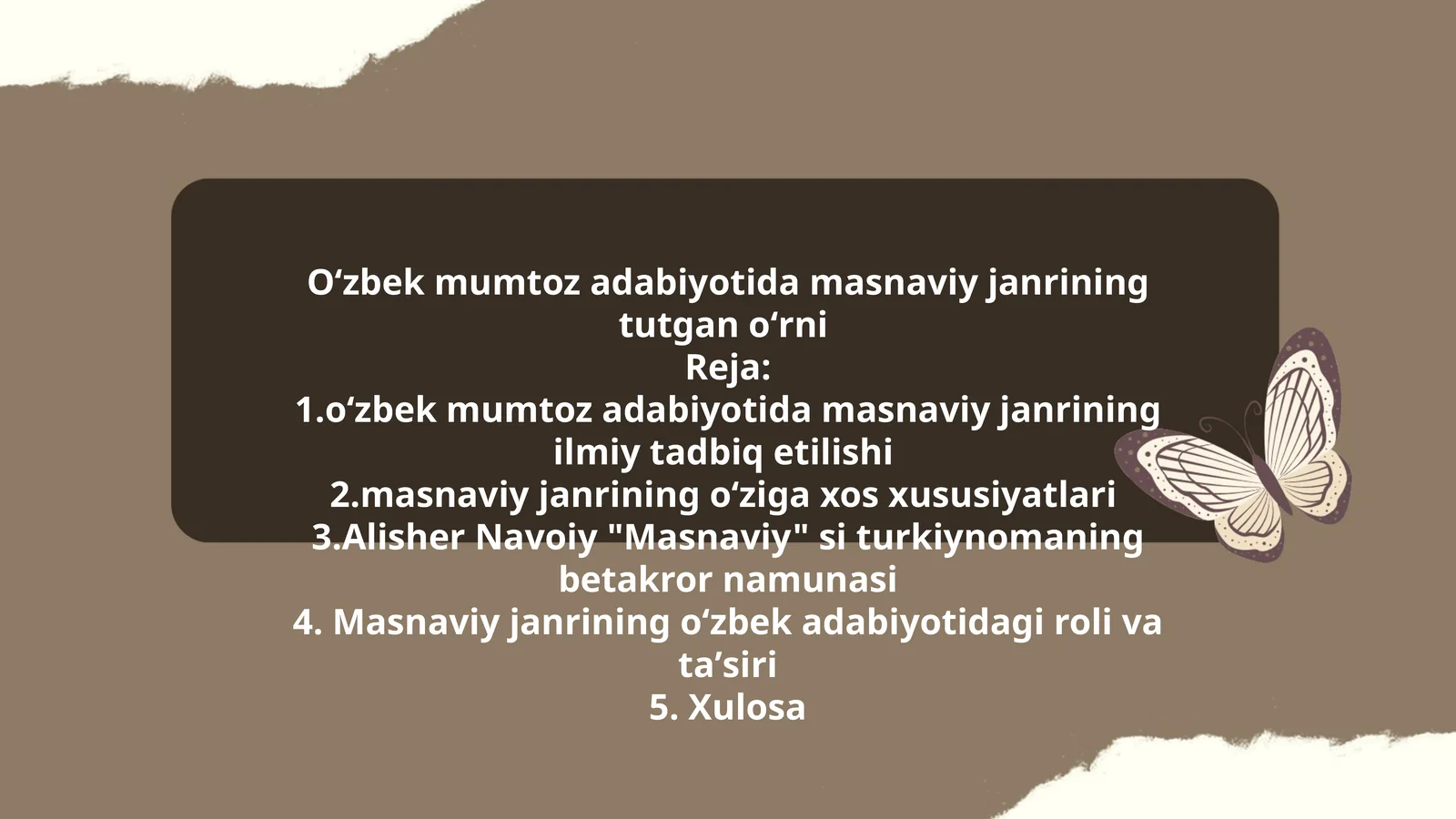 Oʻzbek mumtoz adabiyotida masnaviy janrining tutgan oʻrni