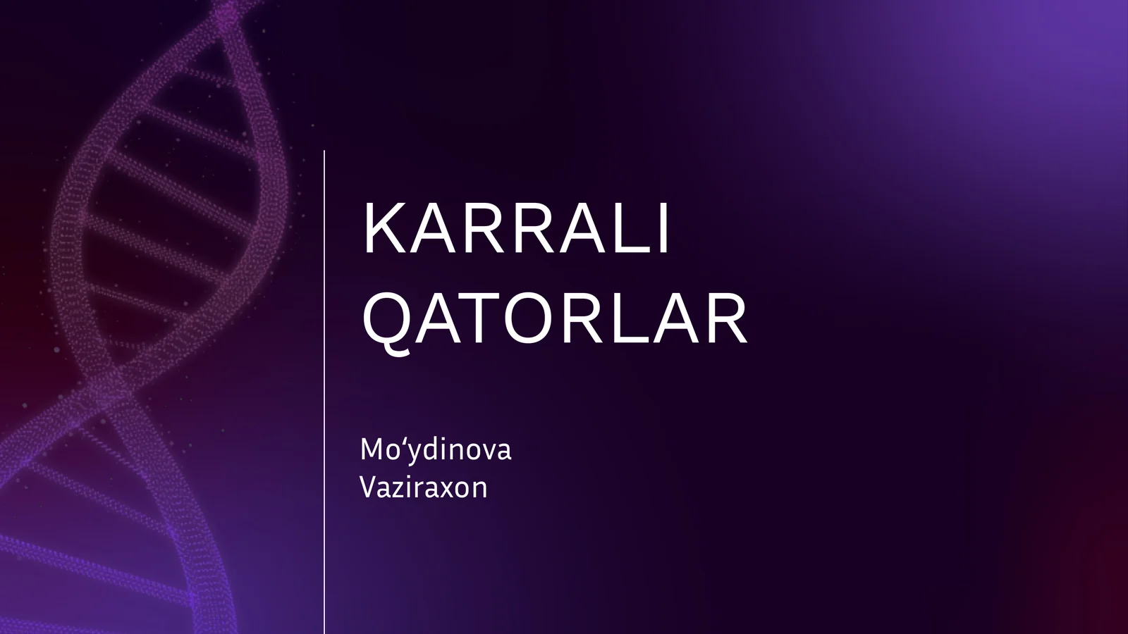 KARRALI QATORLAR