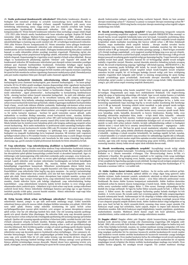 Studio professional (kondensatorli) mikrofonlari