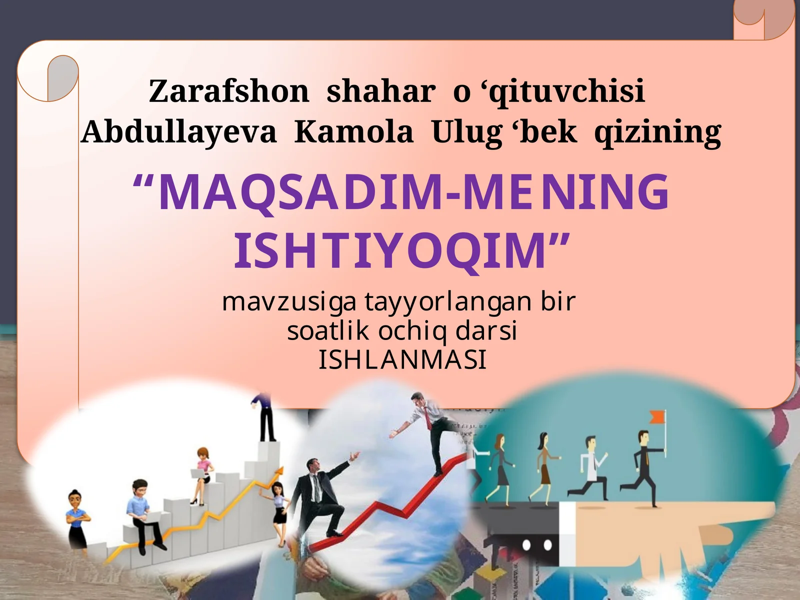 5-sinf Tarbiya fanidan Maqsadim - mening ishtiyoqim mavzusida bir soatlik dars ishlanma