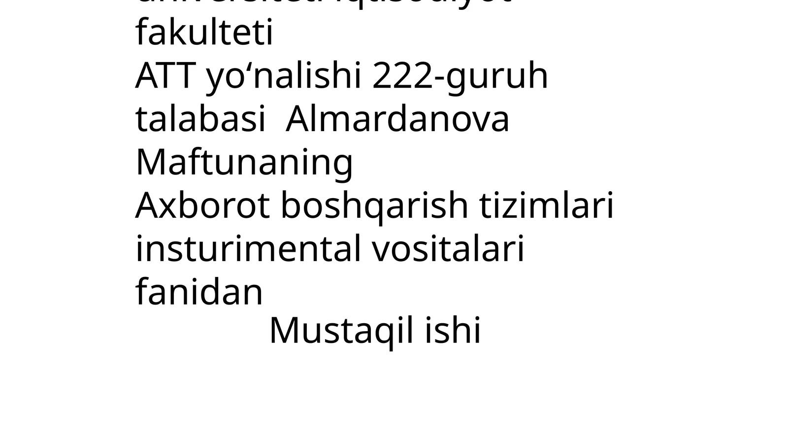 KOMPYUTERLAR ARXITEKTURALARINI, ULARNING KO'PSATHLI TASHKIL QILINISHI ASOSIDA O'RGANISH