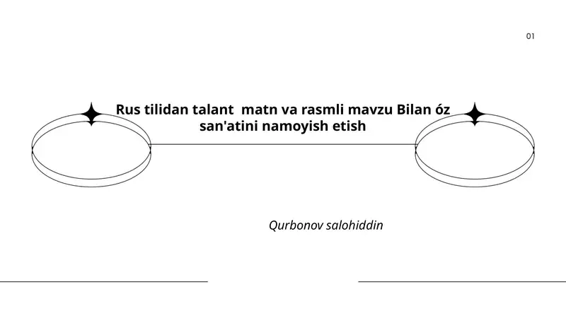 Рус тилидан талант матн ва расмли мавзу Билан óз саньатини намойиш етиш