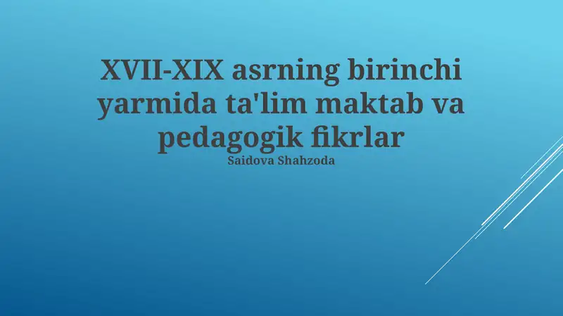 Gumanizm ta’siri va yangi ta’lim tizimlari