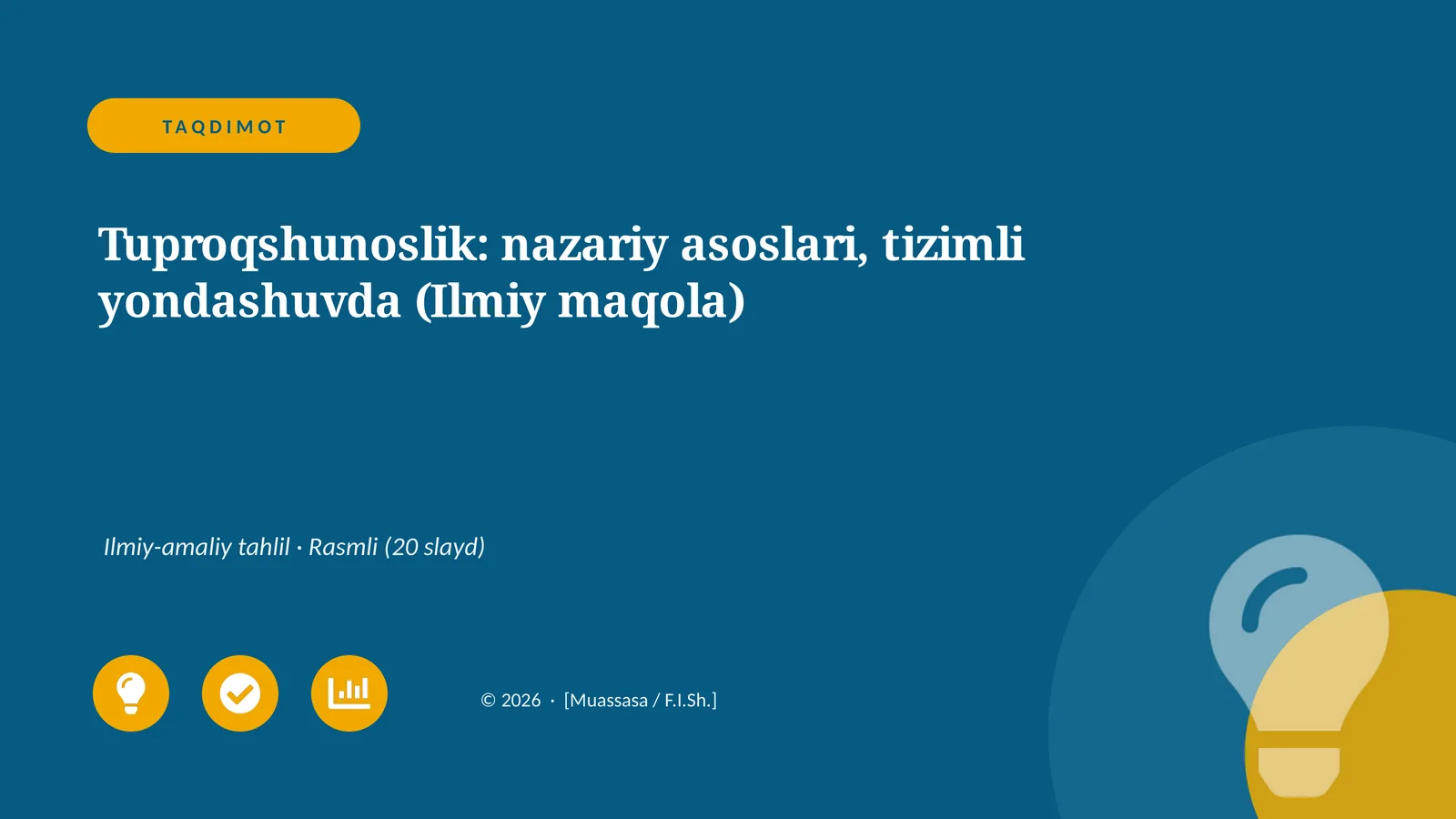 Tuproqshunoslik: nazariy asoslari, tizimli yondashuvda (Ilmiy maqola)