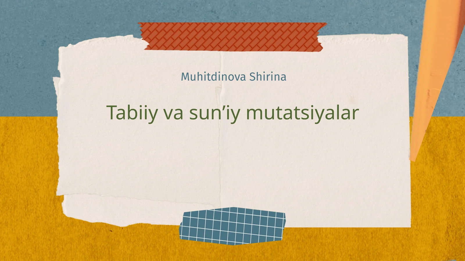 Tabiiy va sunʼiy mutatsiyalar