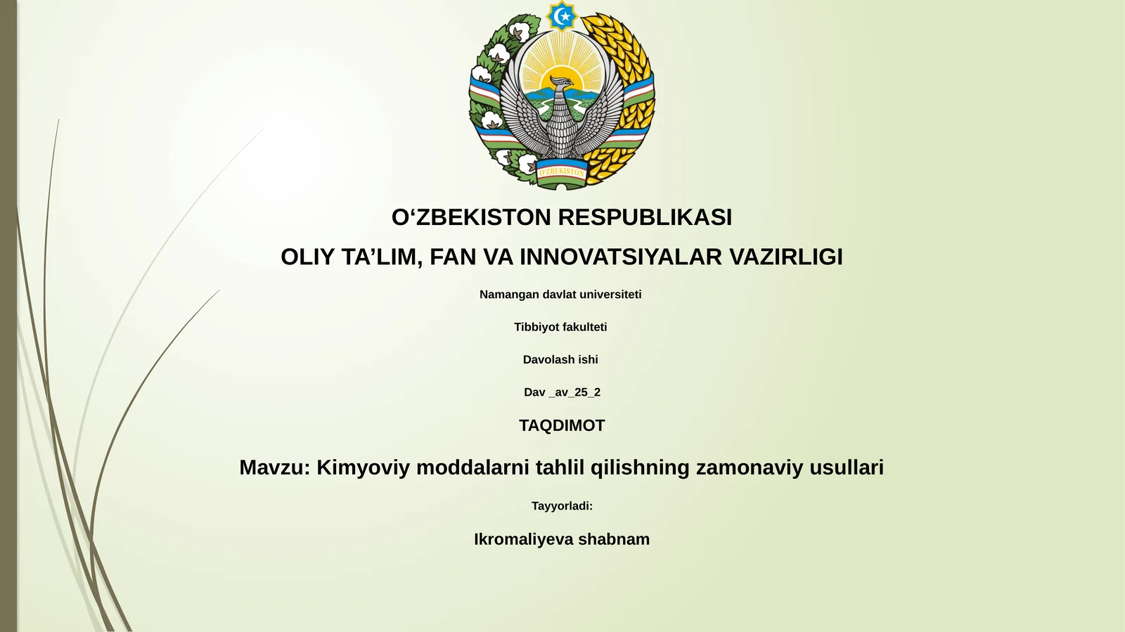 Zamonaviy kimyoviy tahlil usullari