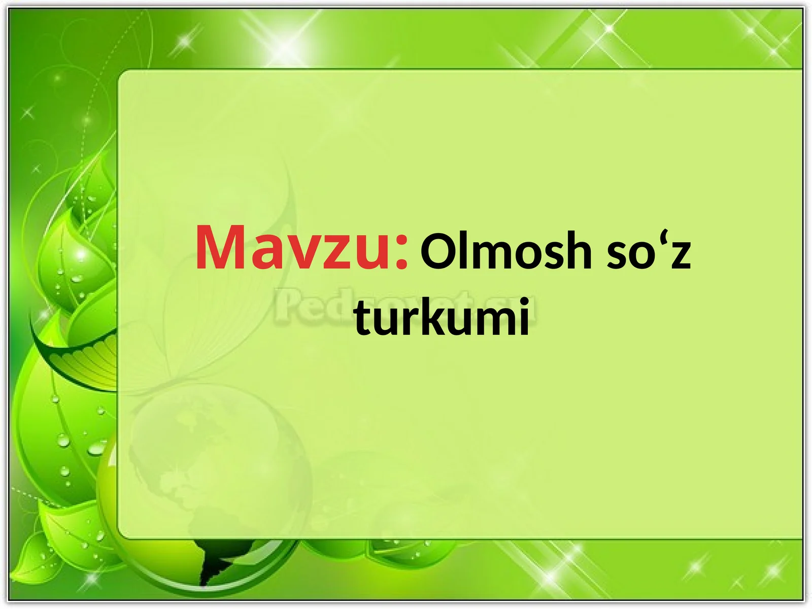 Olmosh so‘z turkumi
