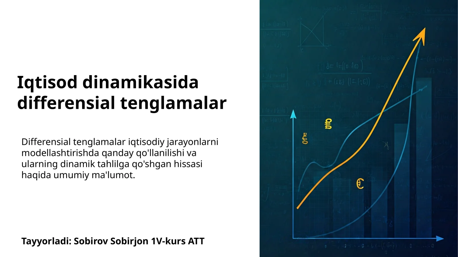 Iqtisod dinamikasida differensial tenglamalar