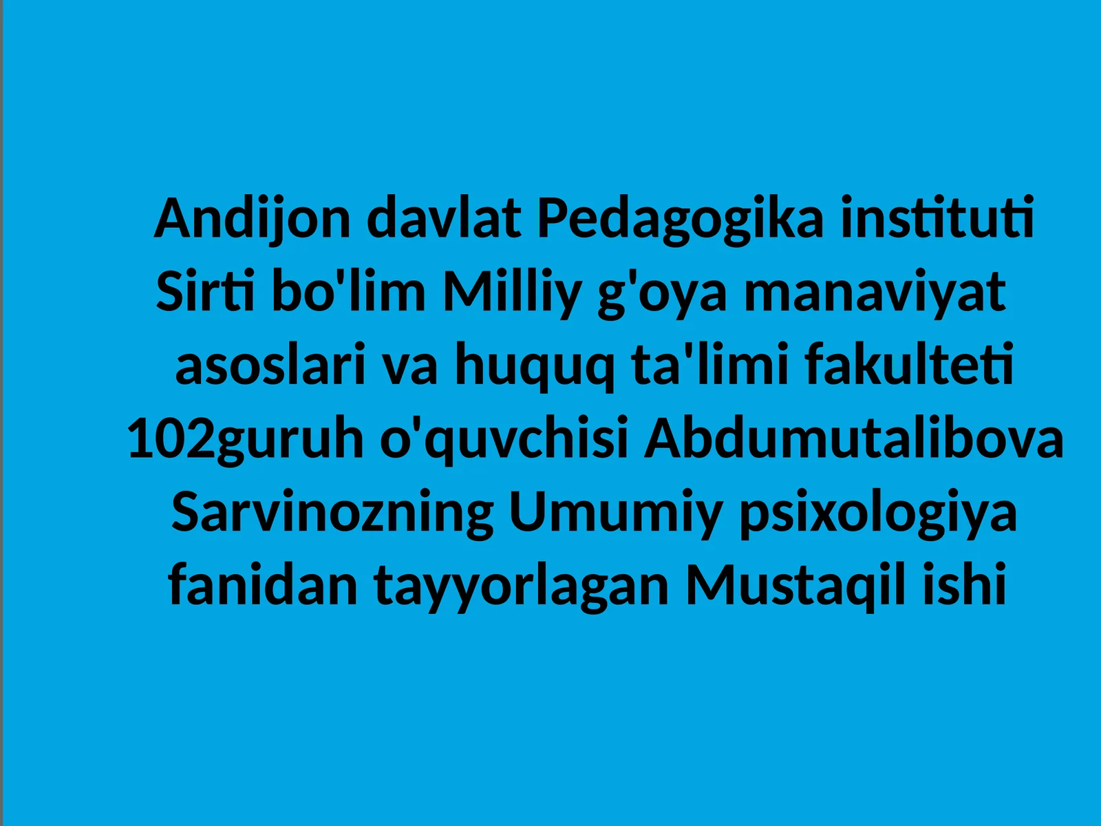 Idroktushunchasiva vauningxususiyatlari