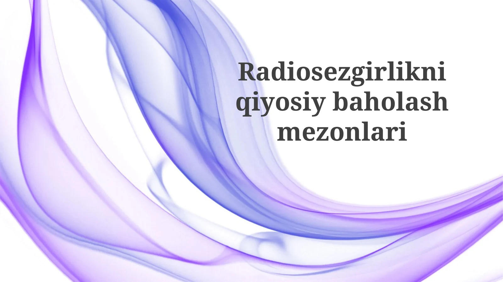 Radiorezistentlikni baholash mezonlari