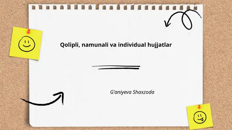 Qolipli, namunali va individual hujjatlar