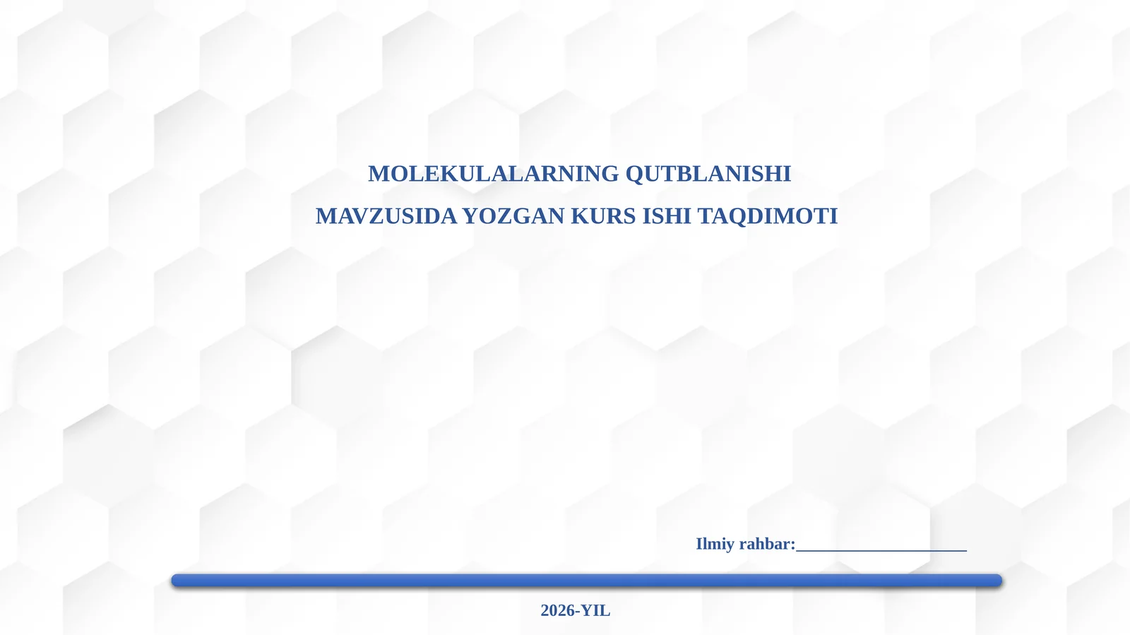 Molekulalarning qutblanishi taqdimoti