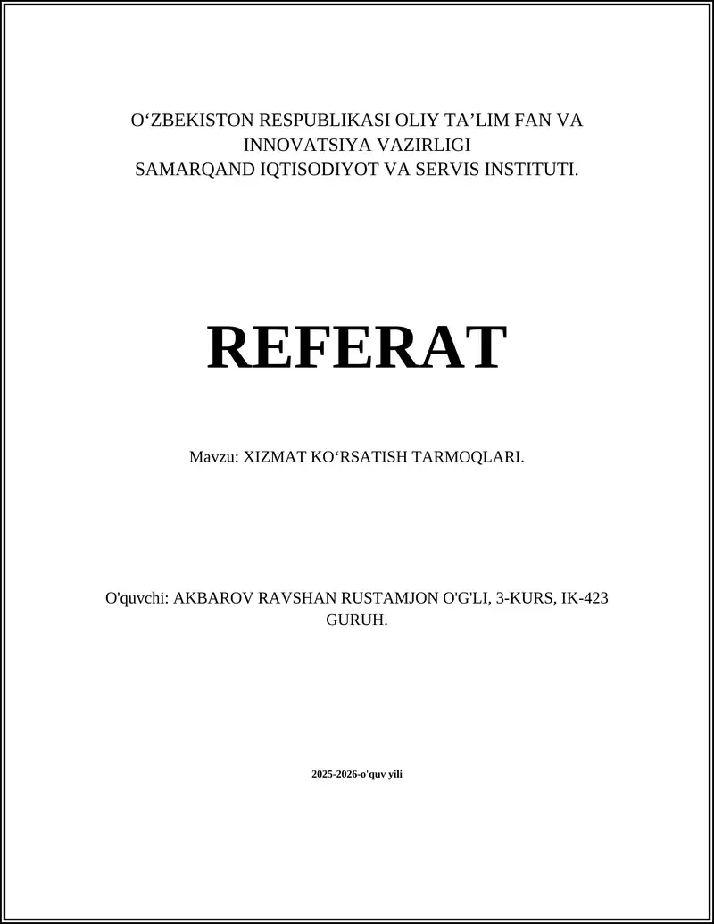 Tashish va logistika xizmatlari