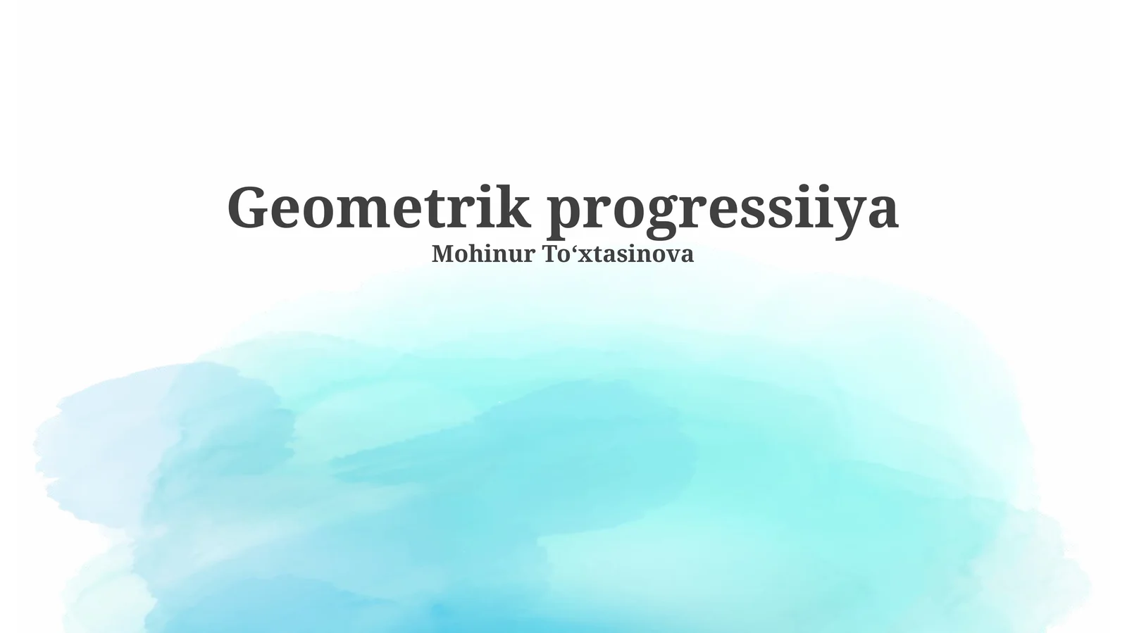 Geometrik progressiiya