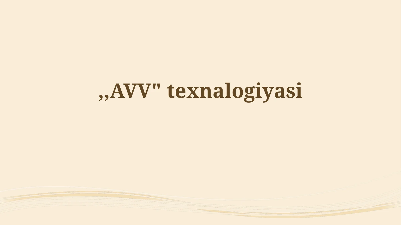AVV texnologiyasi