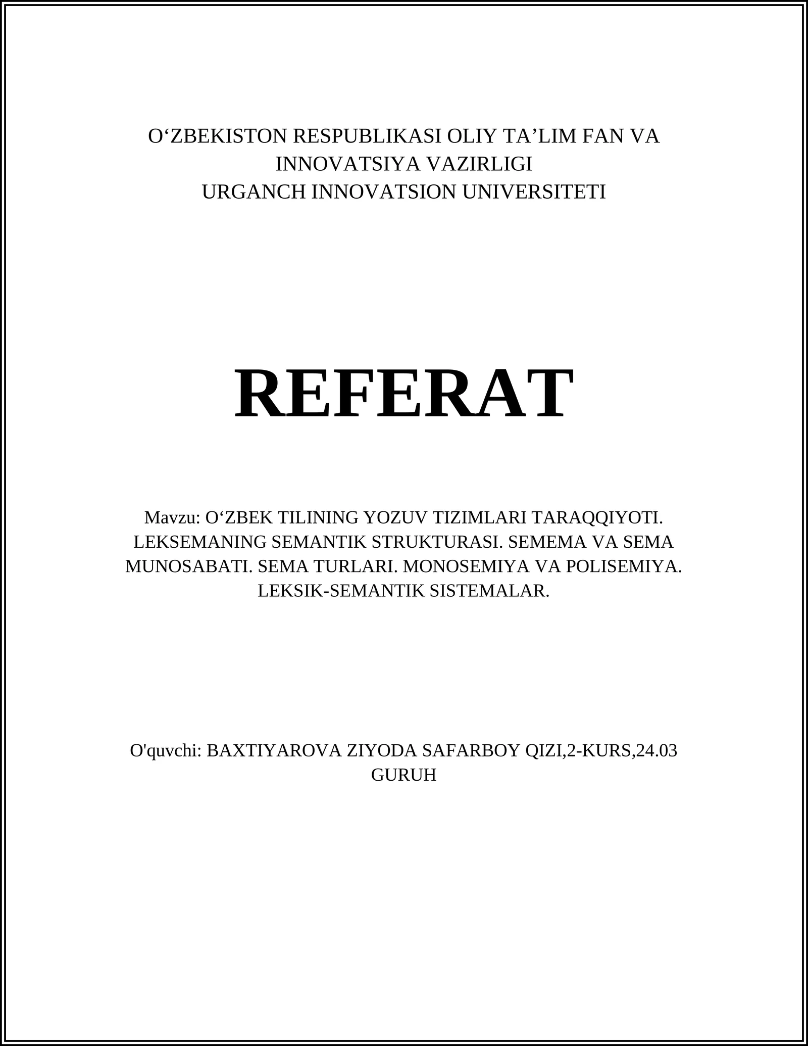 O‘zbek tilining yozuv tizimlari taraqqiyoti