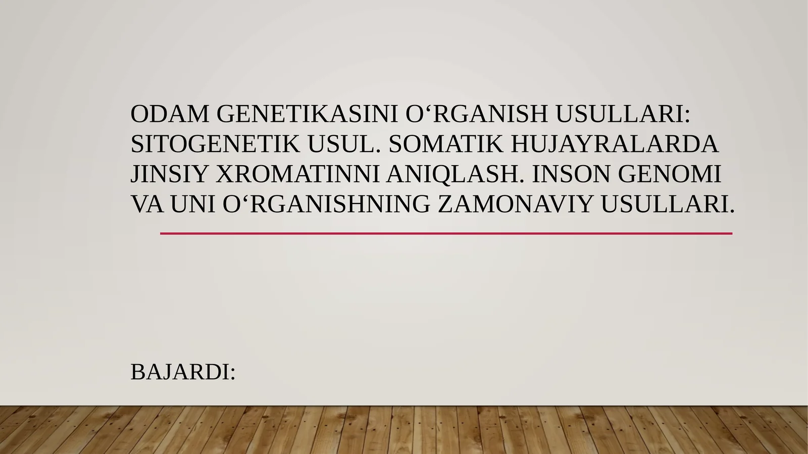 Odam genetikasini o‘rganish usullari: sitogenetik usul. Somatik hujayralarda jinsiy xromatinni aniqlash. Inson genomi va uni o‘rganishning zamonaviy usullari.