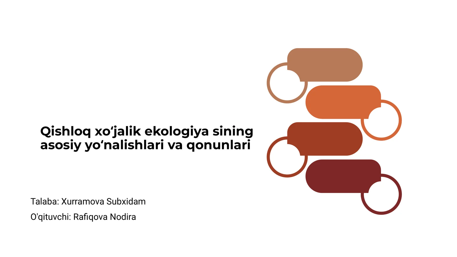 Qishloq xoʻjalik ekologiya sining asosiy yoʻnalishlari va qonunlari