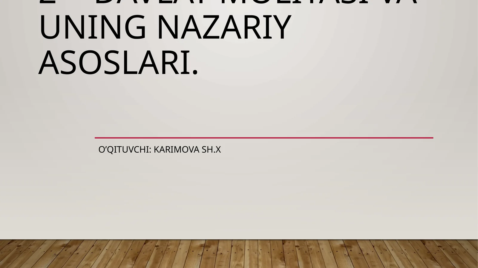 Davlat moliyasi va uning nazariy asoslari
