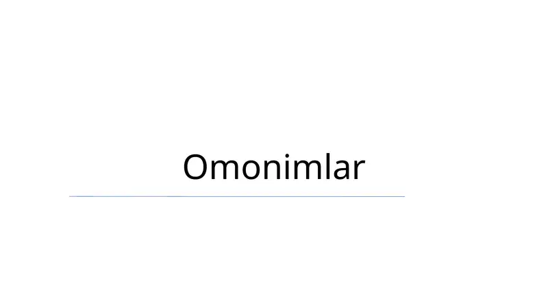 Omonimlar