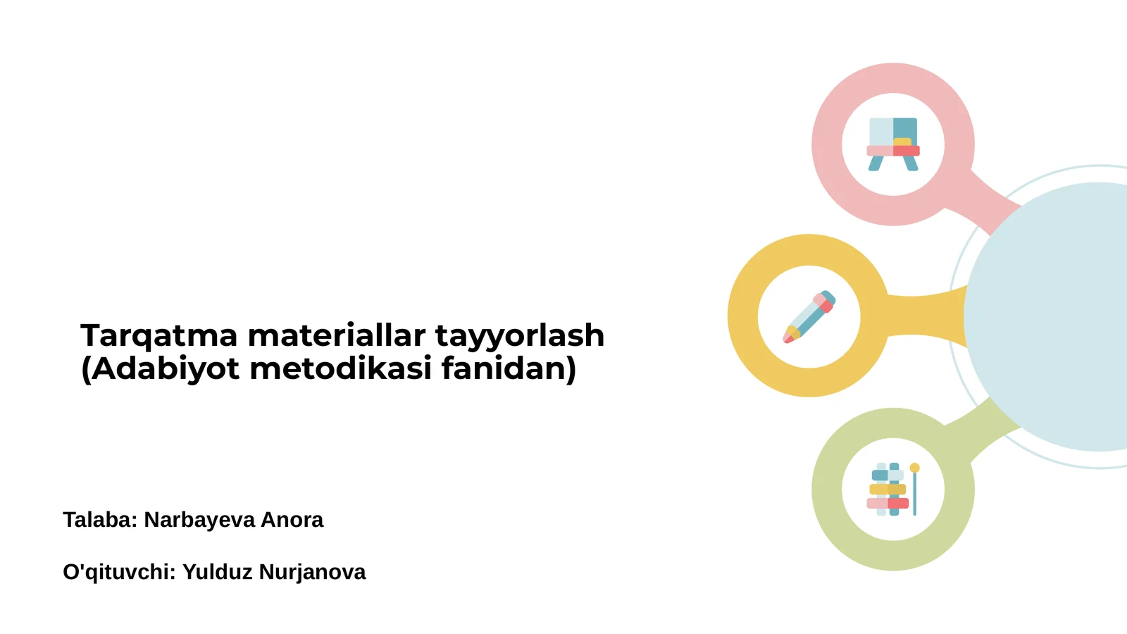 Tarqatma materiallar tayyorlash (Adabiyot metodikasi fanidan)