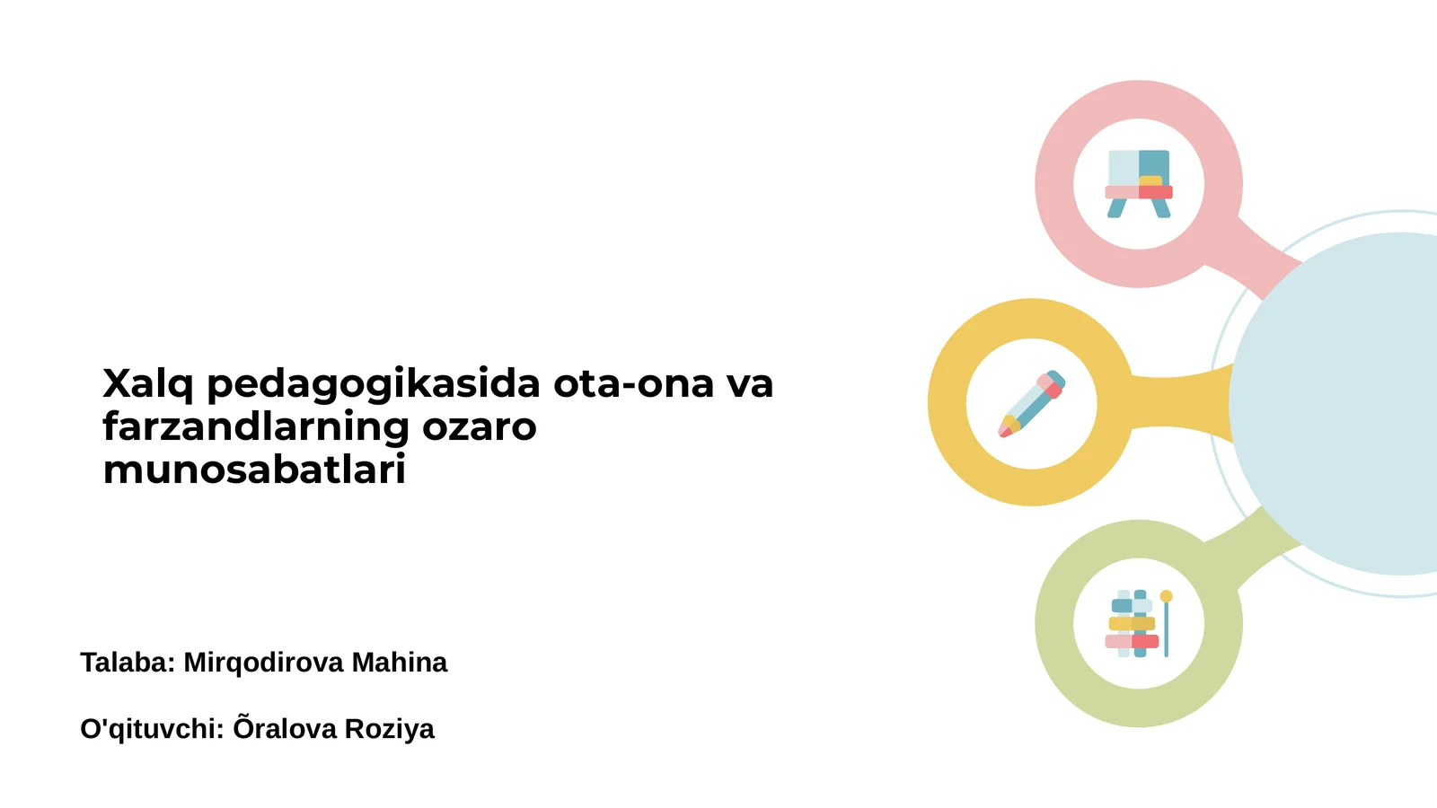 Xalq pedagogikasida ota-ona va farzandlarning ozaro munosabatlari