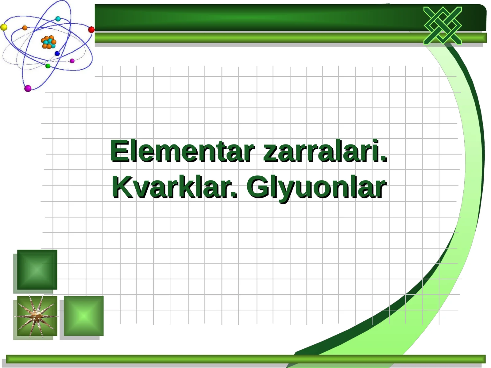 Elementar zarralari. Kvarklar. Glyuonlar