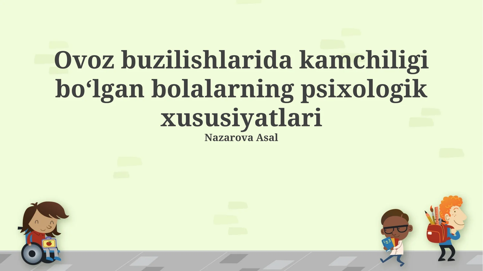 Ovoz buzilishlarida kamchiligi boʻlgan bolalarning psixologik xususiyatlari