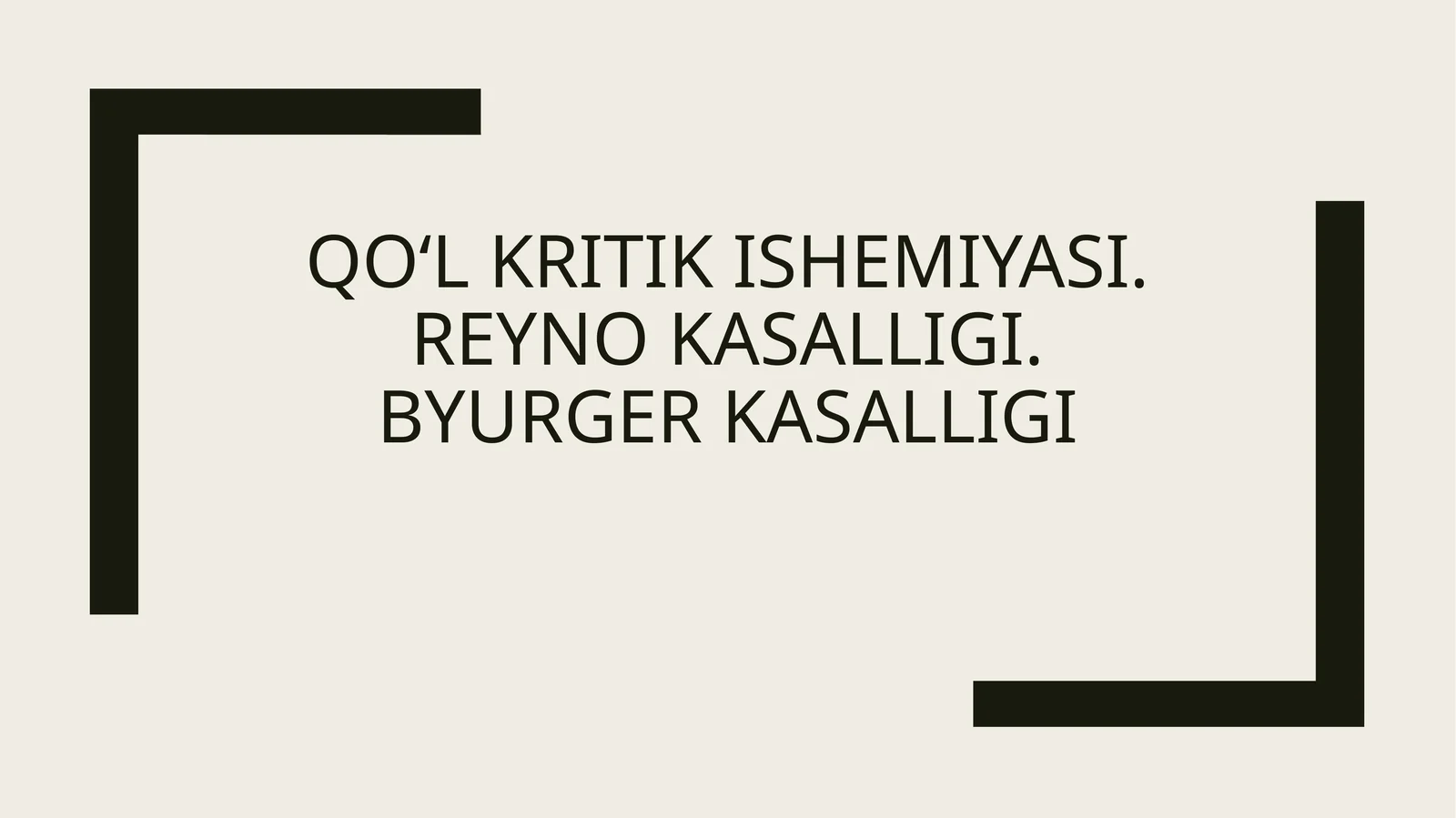 Qo‘l kritik ishemiyasi. Reyno kasalligi.