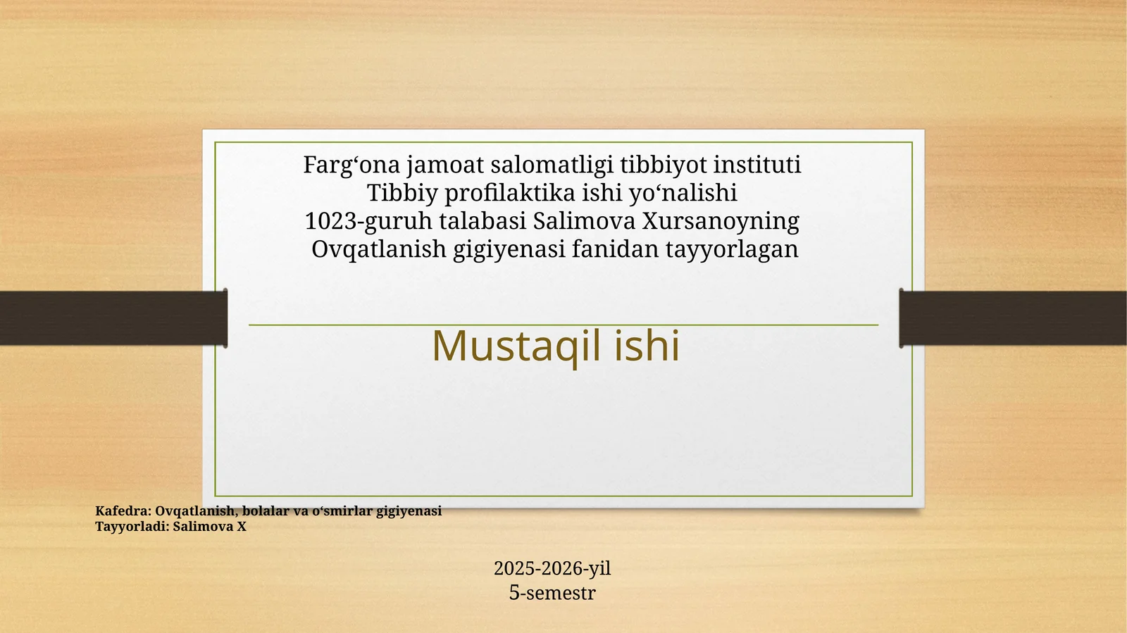 Talabalar haqiqiy ovqatlanishini oʻrganish