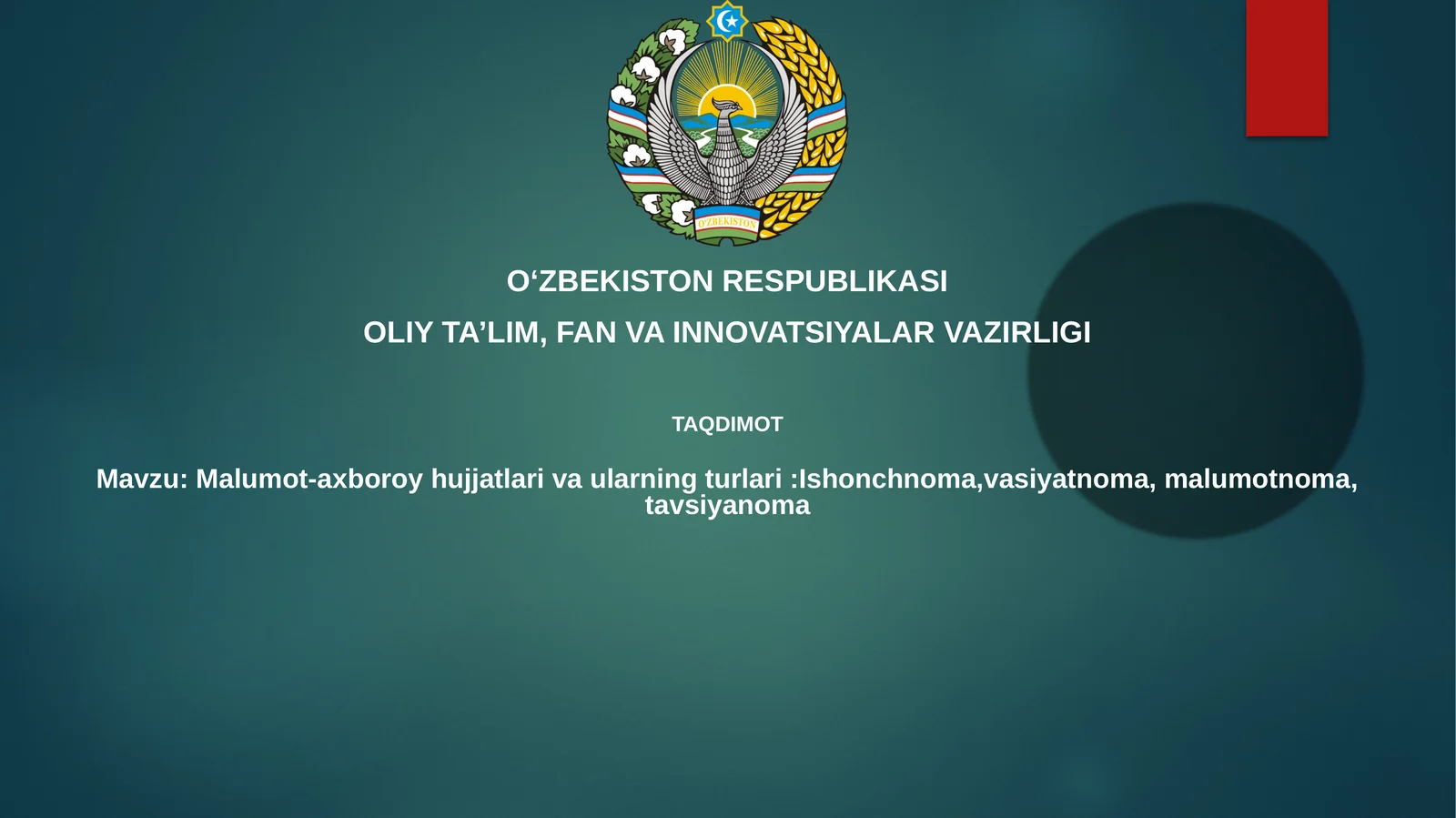 Ma'lumotnoma va ma'lumot hujjatlari